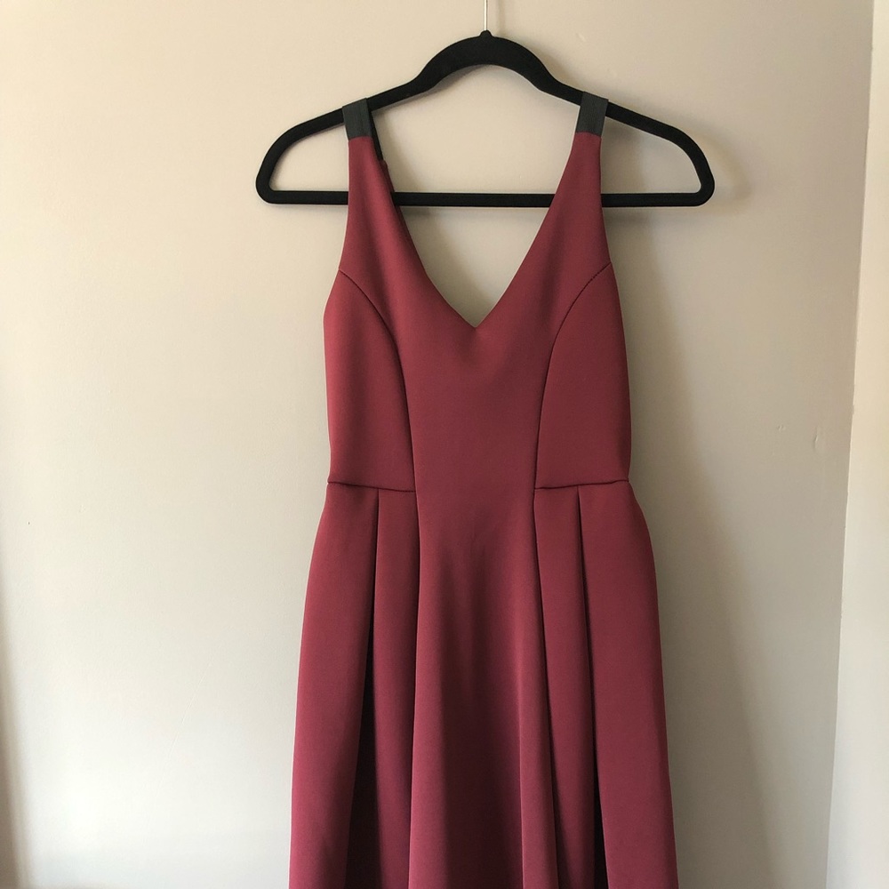 Red Petite High Apex Seamed Suva MIDI Dress